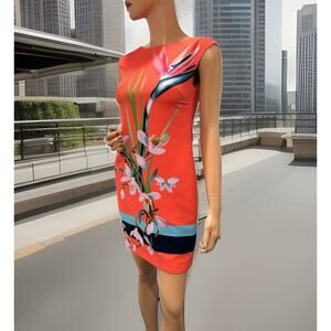 ted baker dress 0 Orange Floral Fit XS/S